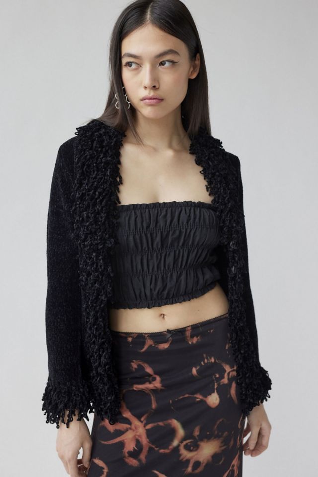 UO Soule Fringe Trim Cardigan