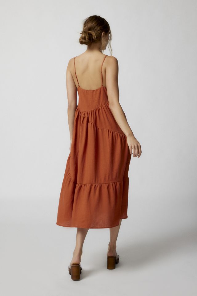 Urban Renewal Linen Seamed Midi Dress #3