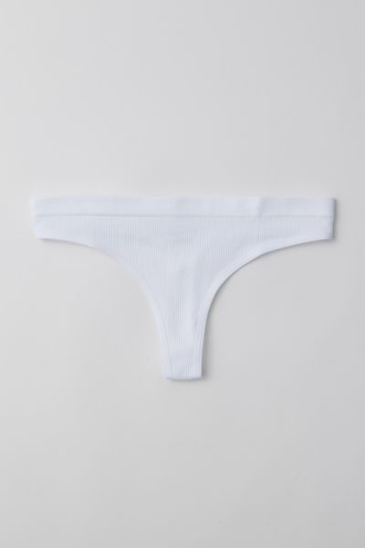 Out From Under Seamless Ribbed Thong In White