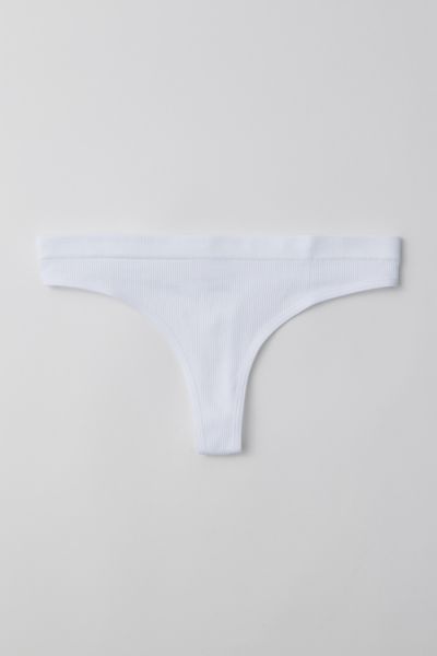 Out From Under Seamless Ribbed Thong In White