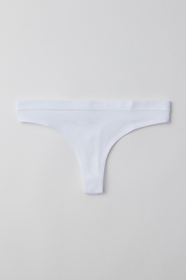 Out From Under Seamless Ribbed Thong In White