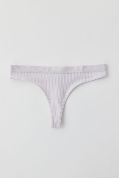 Out From Under Seamless Ribbed Thong In Lavender, Women's At Urban Outfitters