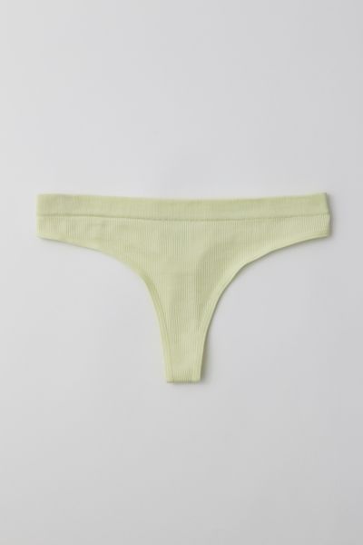 Out From Under Seamless Ribbed Thong In Lime