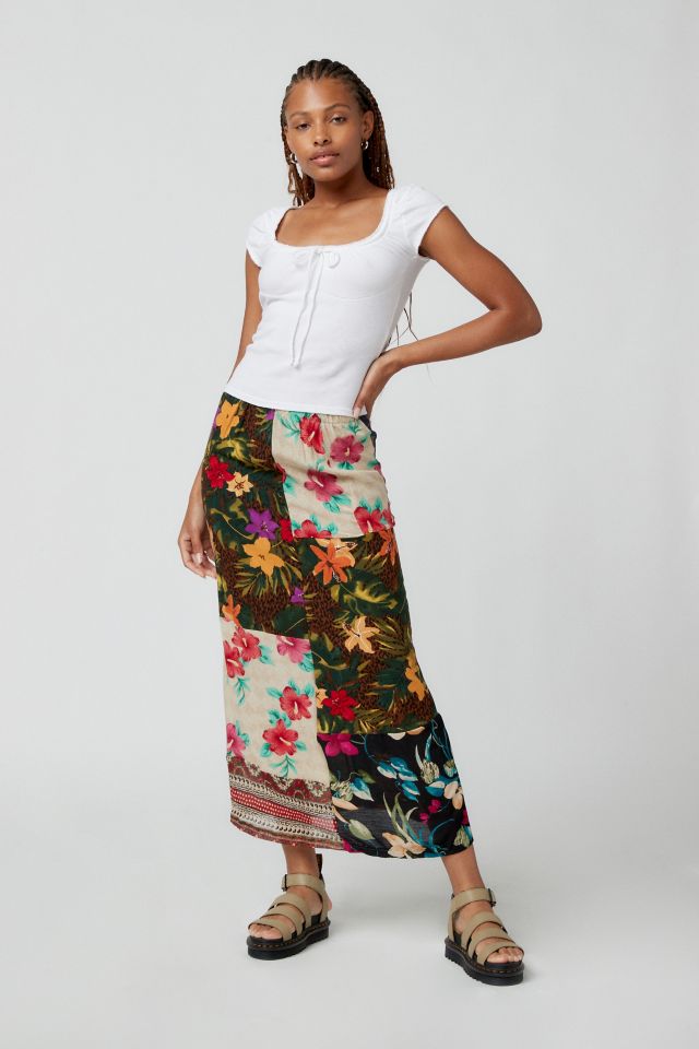 Urban Renewal Remade Tropical Pieced Maxi Skirt | Urban Outfitters