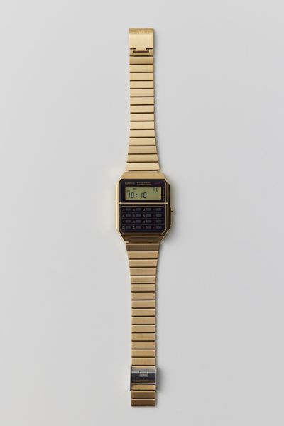 Casio Vintage A120we-1avt Watch In Black, Men's At Urban Outfitters In Gold