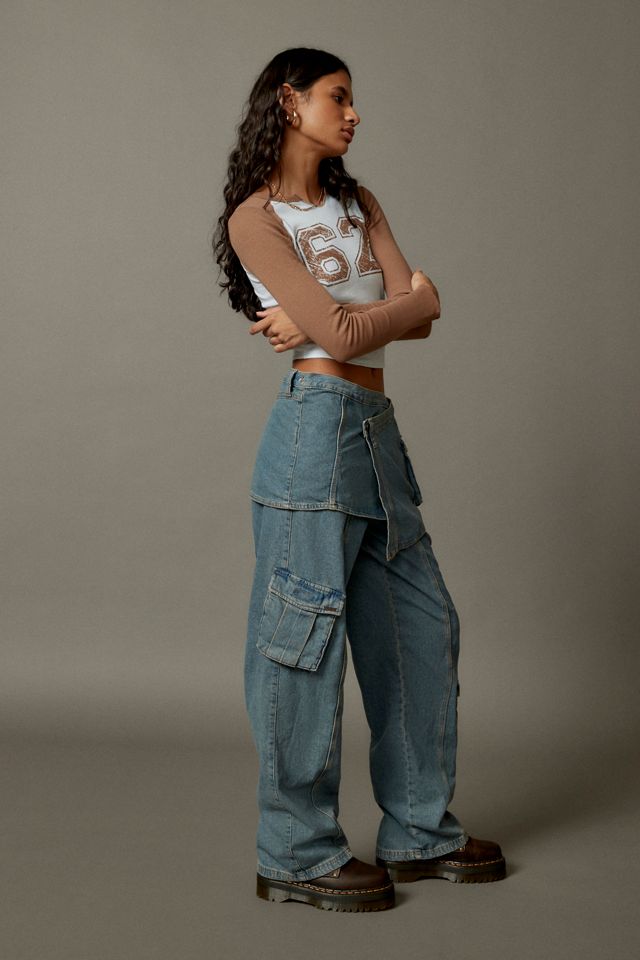 BDG Layered Skirt Jean | Urban Outfitters