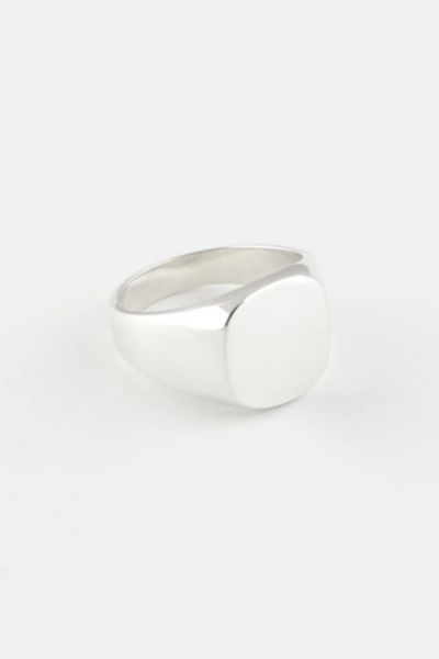 Deux Lions Jewelry Bold Signet Ring In Silver, Men's At Urban Outfitters