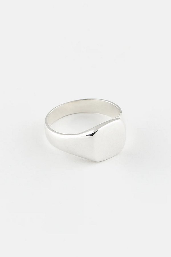 Deux Lions Jewelry Luis Signet Ring In Silver, Men's At Urban Outfitters