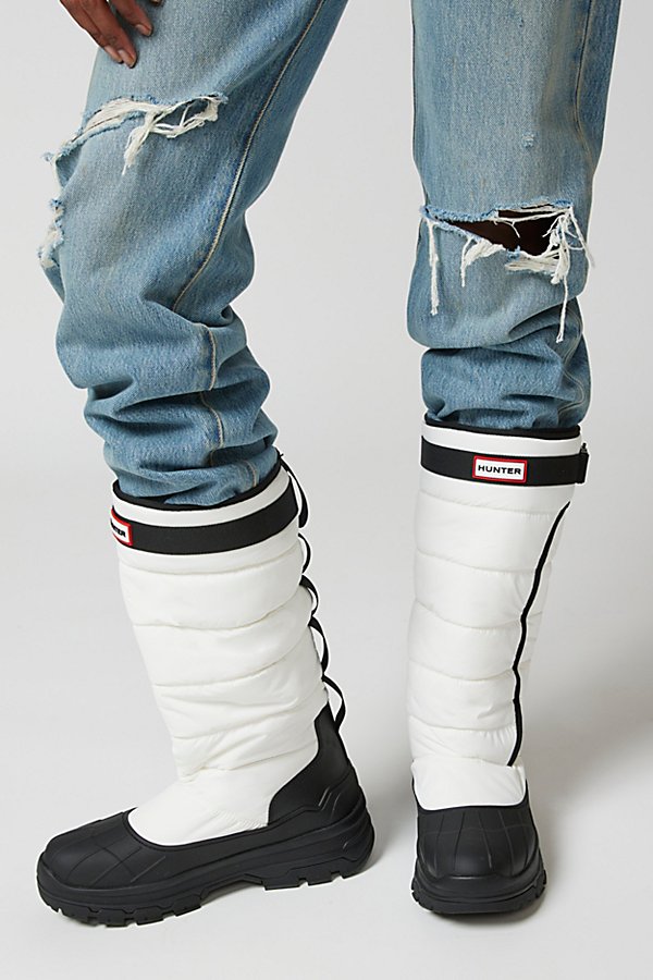 HUNTER ORIGINAL INTREPID INSULATED BUCKLE TALL SNOW BOOT IN WHITE, WOMEN'S AT URBAN OUTFITTERS