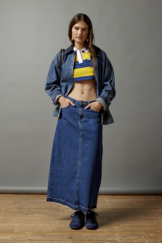 Midi jean skirt urban outfitters sale