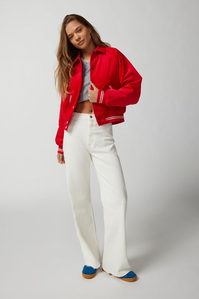 Pistola Penny Crop High Rise Wide Leg Jean in Blizzard