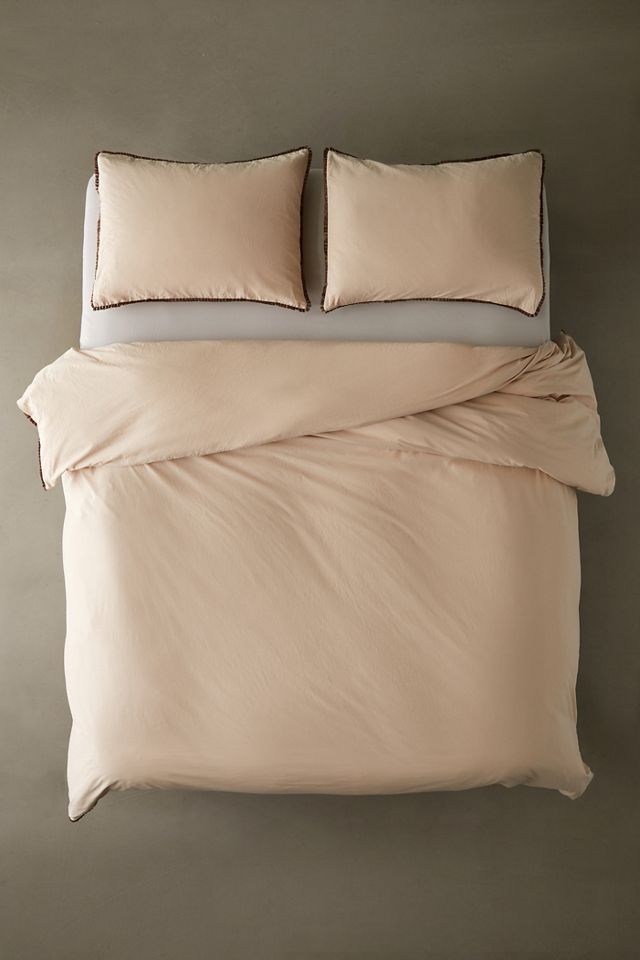 Breezy Cotton Percale Tassel Duvet Cover