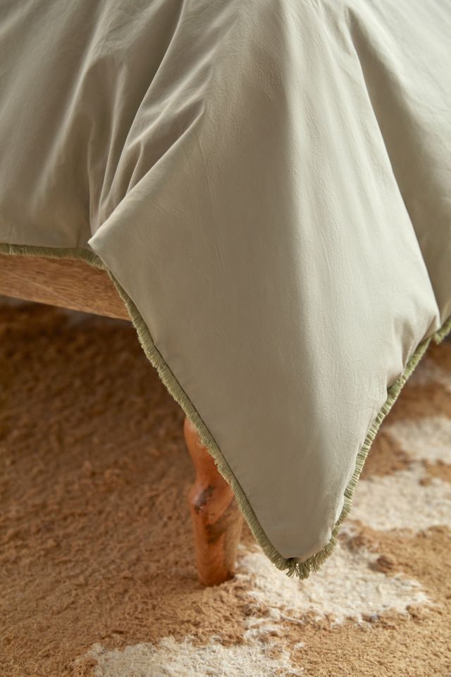 Breezy Cotton Percale Tassel Duvet Cover #5