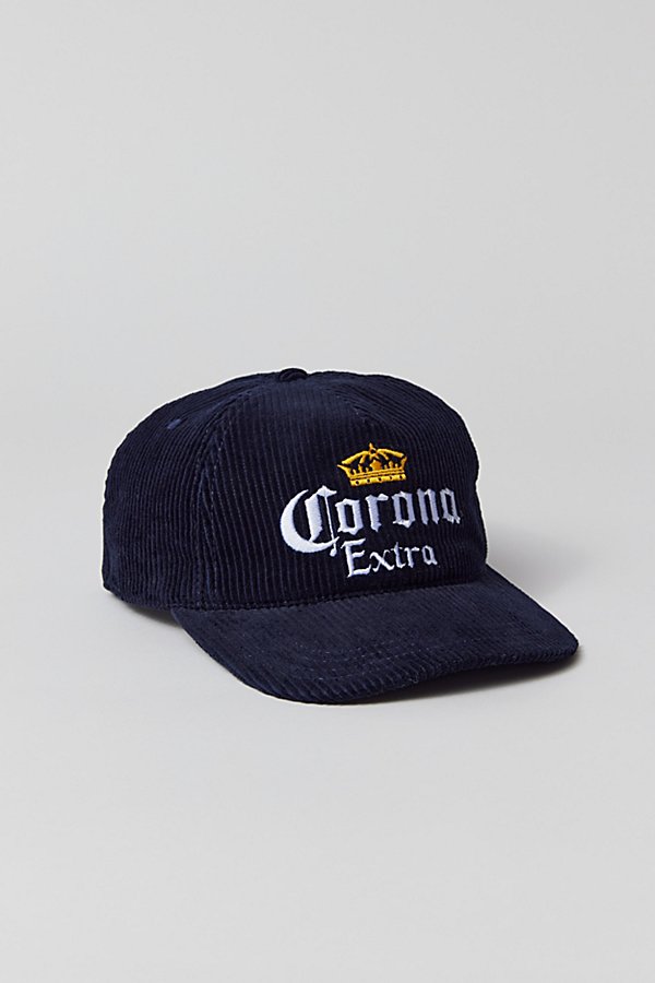 Urban Outfitters Corona Extra Corduroy Snapback Hat In Navy, Men's At