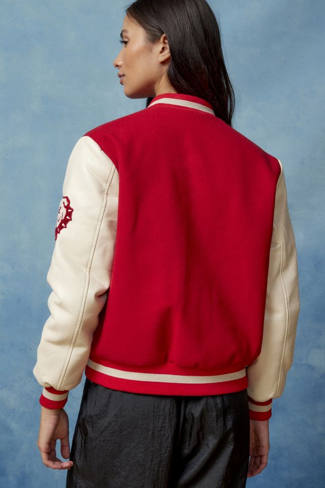 Urban Outfitters Vintage Red Varsity Jacket for Men