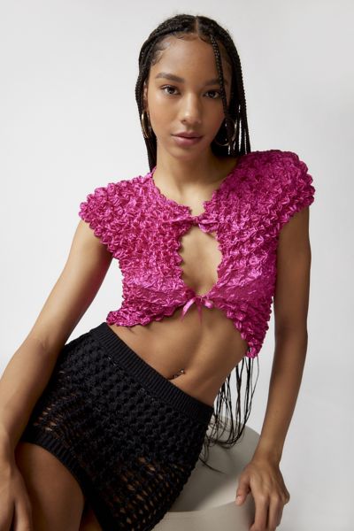 Urban Outfitters Pucker Up Vest Top In Fuchsia