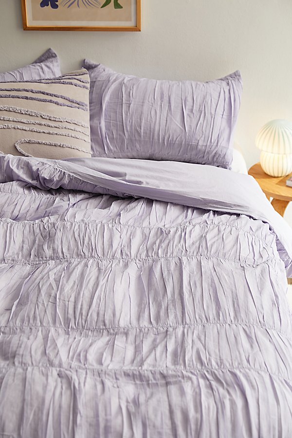Shop Urban Outfitters Cinched Duvet Cover In Lavender At