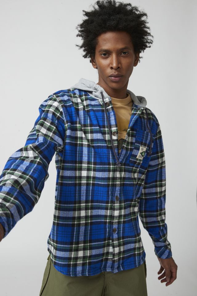 Quiksilver X Saturdays NYC Plaid Hooded Overshirt | Urban Outfitters