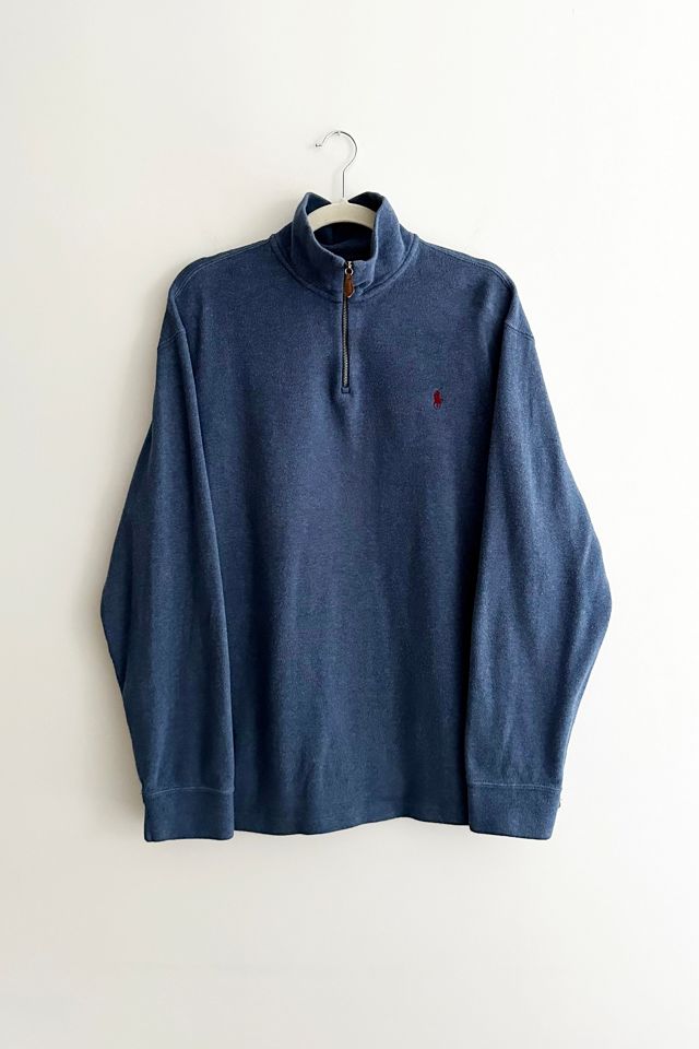 хумористичен пауза звукова Vintage Polo Ralph Lauren Mock Zip Sweatshirt - Blue | Urban Outfitters