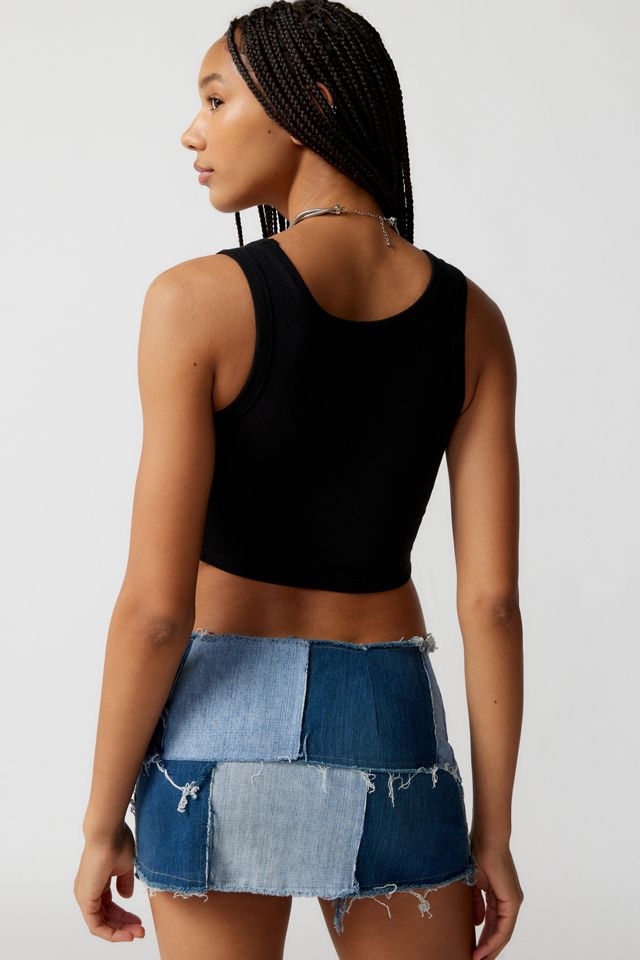 Urban Renewal Remade Denim Patchwork Mini Skirt | Urban Outfitters