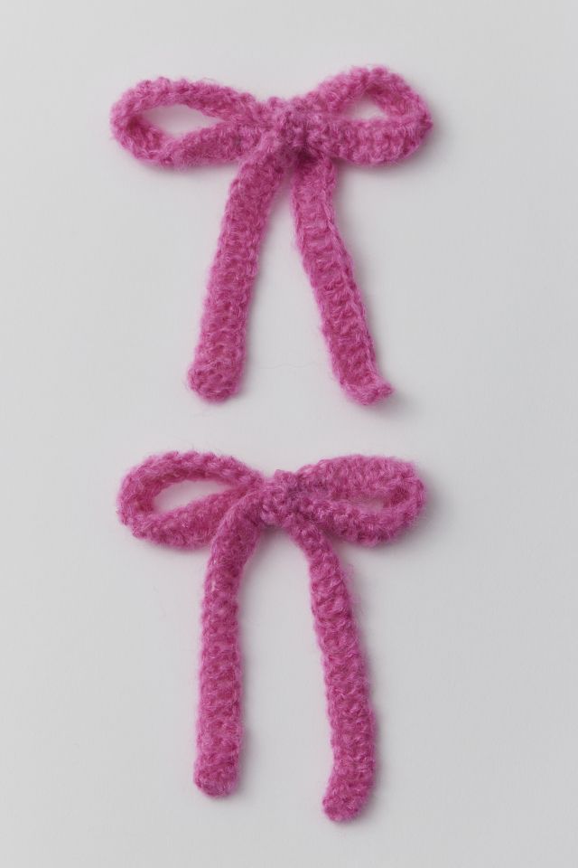 Brushed Bow Hair Barrette Set #1