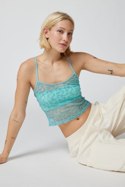 Out From Under Lovella Sheer Lace Cami In Sky