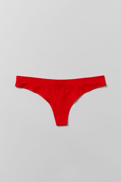 Out From Under Minimal Seamless Thong In Bright Red, Women's At Urban Outfitters