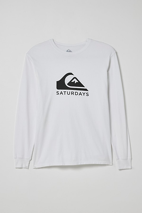 QUIKSILVER X SATURDAYS NYC LONG SLEEVE TEE IN WHITE, MEN'S AT URBAN OUTFITTERS
