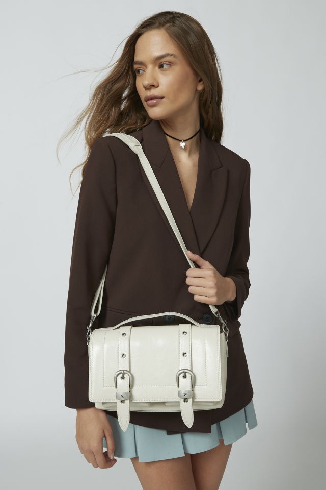 Marge Sherwood Belted Logo Leather Top Handle Bag in White