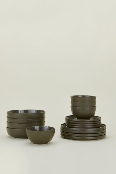 Hawkins New York Essential 16-piece Dinnerware Set In Dark Green