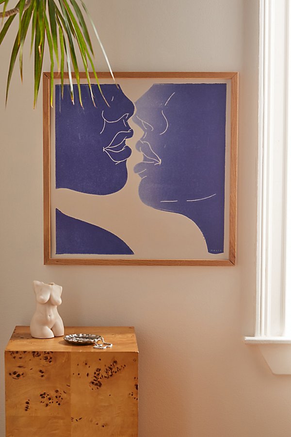 Pstr Studio Maliv Kiss Art Print At Urban Outfitters In Blue
