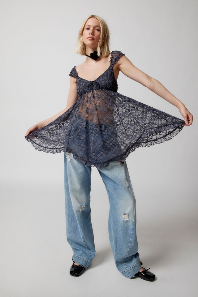 sheer slip dresses Superdown Dress back feature Flattering V Jean Paul Gaultier Sheer Mesh