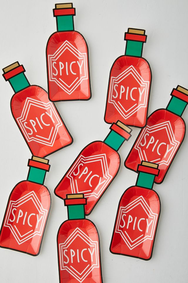 Spicy Bottle Canapé Disposable Plate Set #3