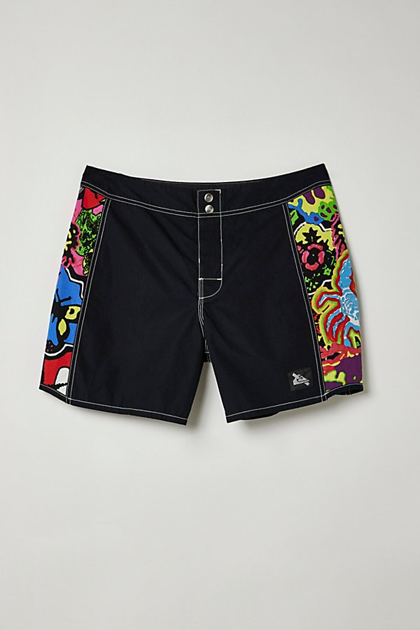 Quiksilver X Saturdays Nyc Original Arch Swim Short In Black, Men's At Urban Outfitters