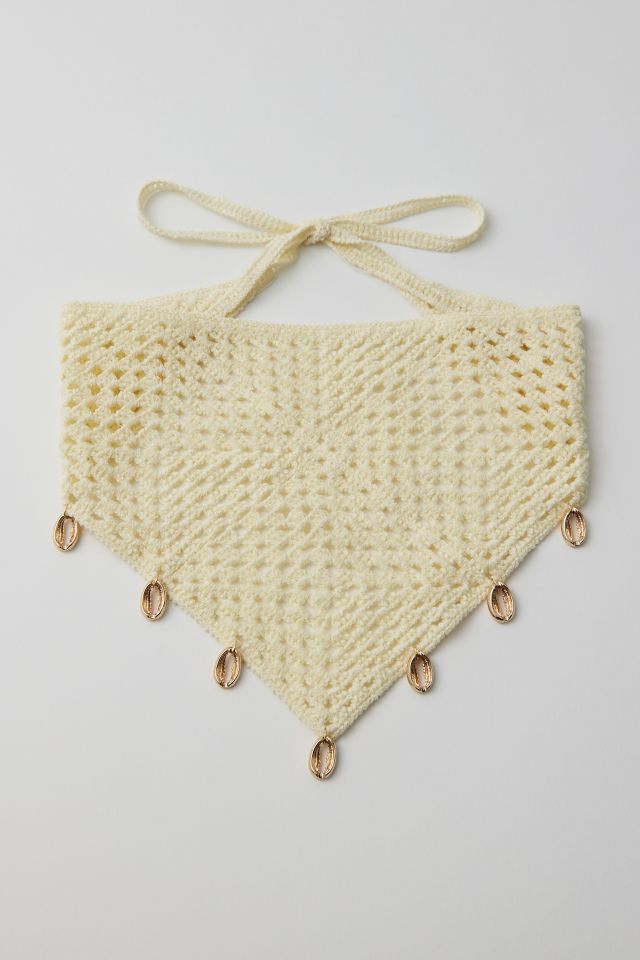 Foulard en crochet bordé de coquillages #1
