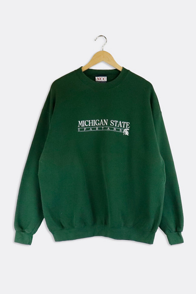 Sweat Vintage Michigan State - Années 80/90 - Vert - Taille M (Russell)