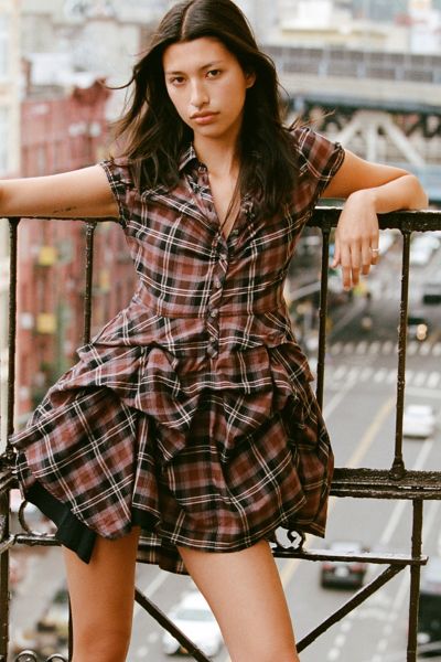 Plaid dress urban outfitters best sale