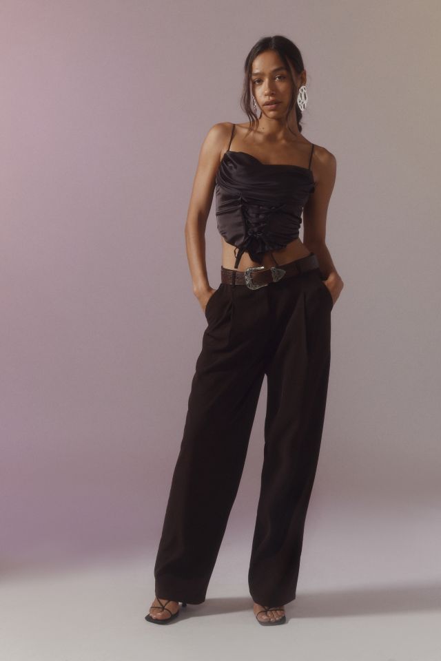 Silence + Noise Mimi Cowl Neck Halter Top #1