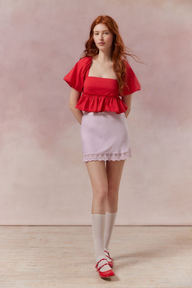 Kimchi Blue Lara Cropped Babydoll Blouse #2