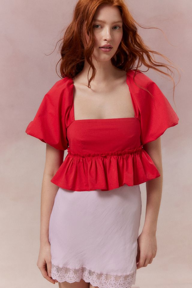 Kimchi Blue Lara Cropped Babydoll Blouse #3