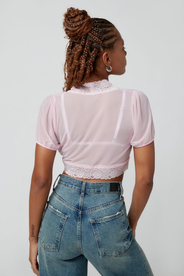 Kimchi Blue Arabesque Lace Tie-Front Top #4