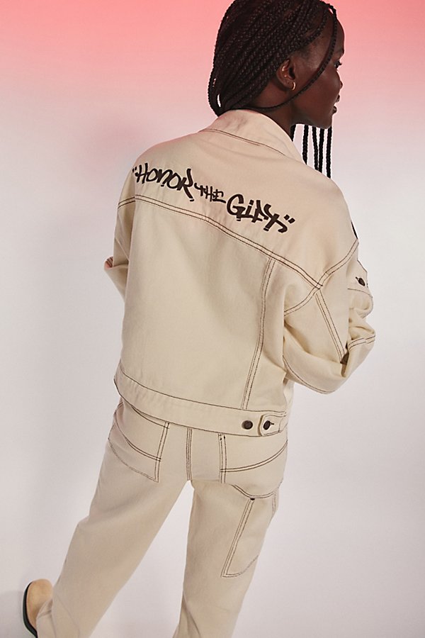 Honor The Gift Denim Carpenter Jacket In Ivory, Women's At Urban Outfitters