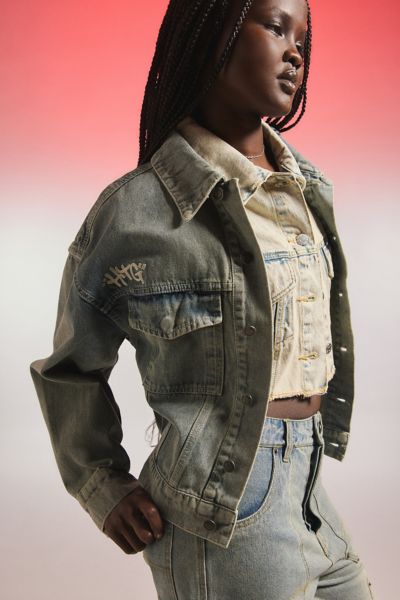 Honor The Gift Denim Carpenter Jacket In Light Blue, Women's At Urban Outfitters