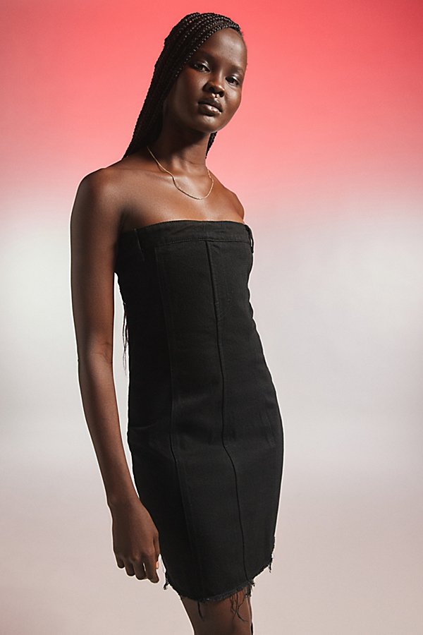 Honor The Gift Denim Tube Dress In Black, Women's At Urban Outfitters