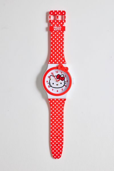 Urban Outfitters Wristwatch Wall Clock In Red Hello Kitty At