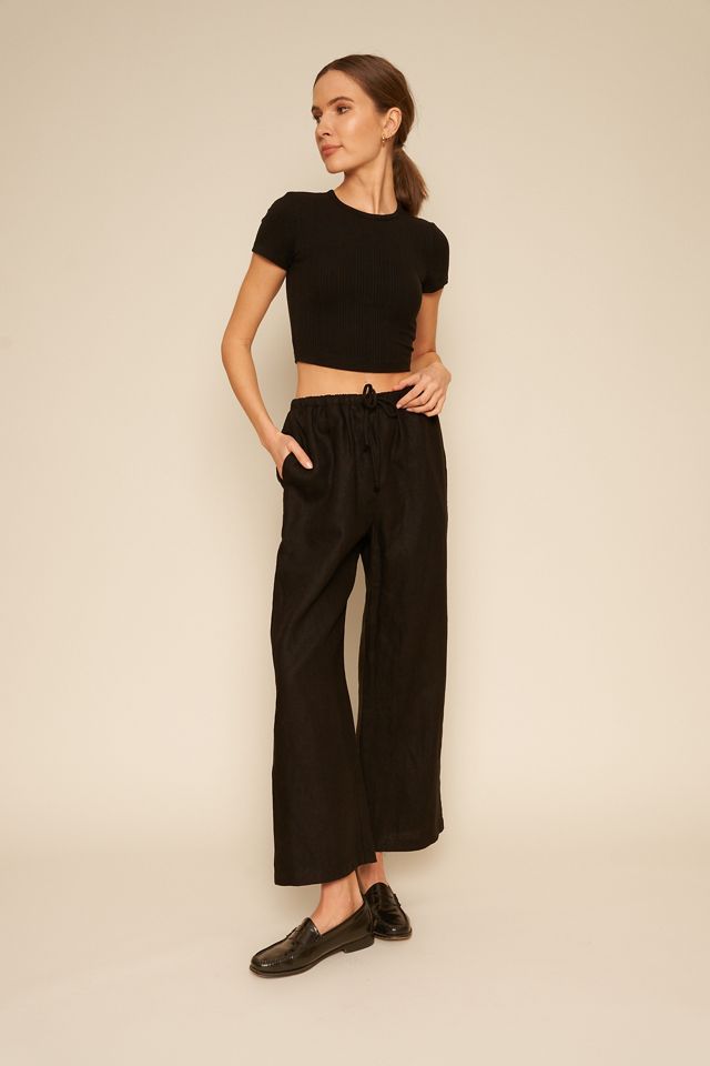Whimsy and Row Kira Linen Drawstring Pant Urban Outfitters