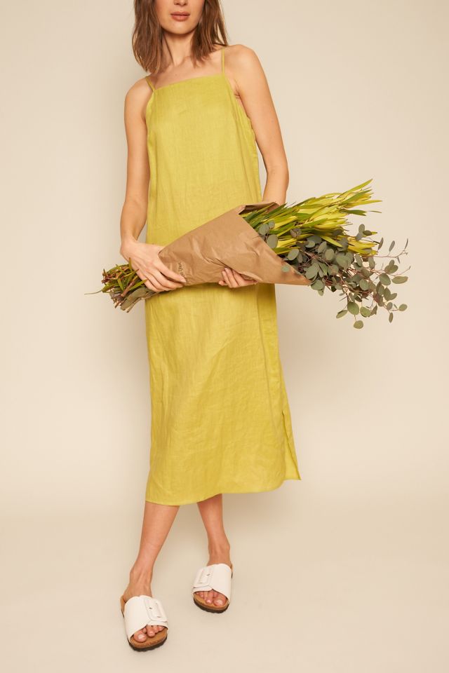 Whimsy + Row Loni Linen Midi Dress Urban Outfitters