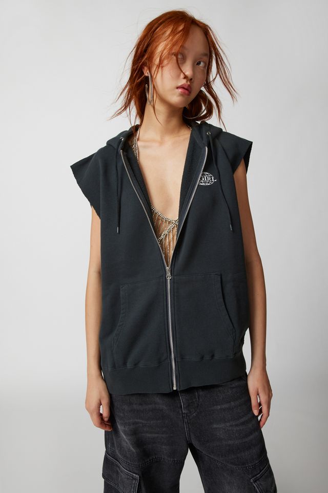X-girl World Logo Zip-Up Hooded Vest | Urban Outfitters X-girl World Logo Zip-Up Hooded Vest | Urban Outfitters