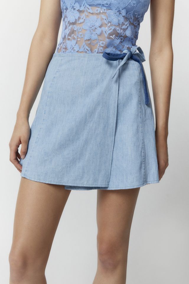 Urban Renewal Remade Pieced Denim Wrap Mini Skirt #2