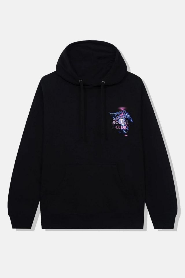 Anti social social club x fragment blue bolt online hoodie